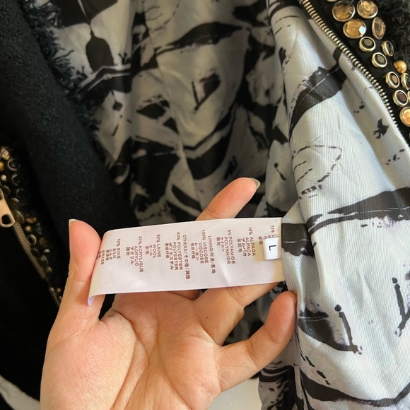 Unbranded bejeweled wool mix jacket coat oversized Size L - Picture 7 of 7